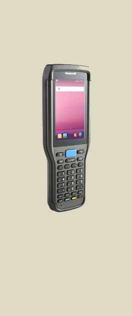 En Honeywell ScanPal EDA61K robust håndterminal vist forfra med en skjerm som viser Android brukergrensesnitt med ikoner