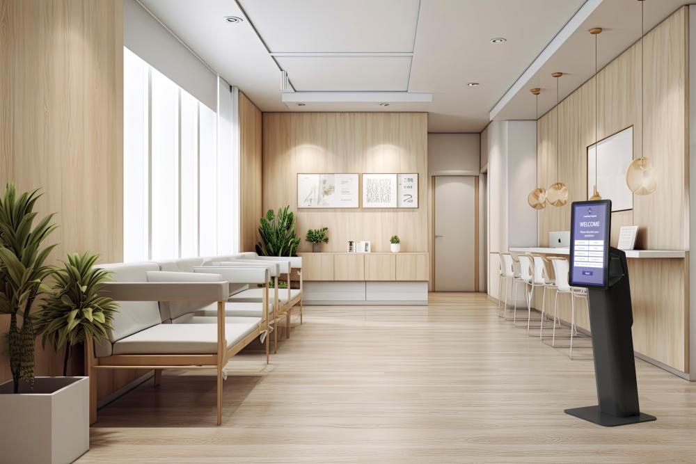 Lagerarbeider som bruker en h&aring;ndholdt skanner mens en Zebra ZD421 etikettskriver st&aring;r p&aring; et bord ved siden av ham