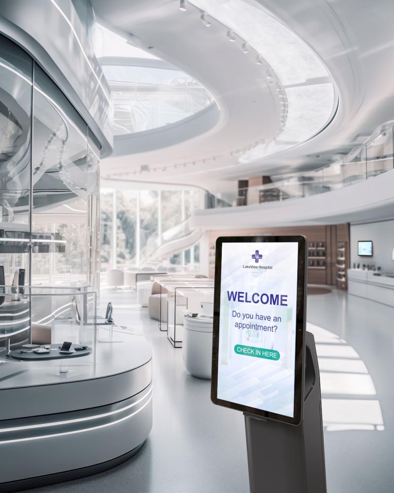 Zebra KC50 kiosk for innsjekk og registrering i helsemilj&oslash; med digital selvbetjeningsl&oslash;sning