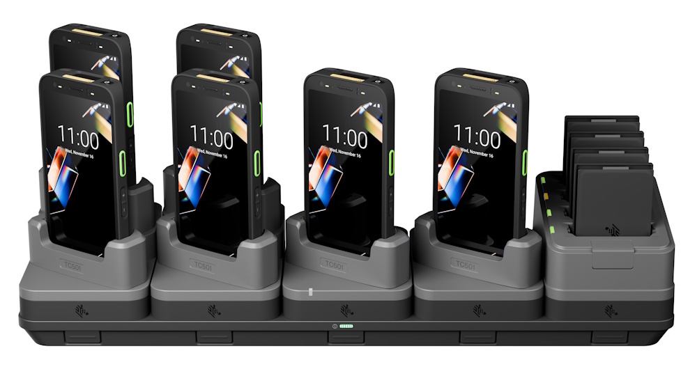 Zebra TC501 h&aring;ndterminaler i ladestasjon