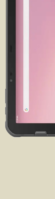 Et Honeywell ScanPal EDA10A robust nettbrett vist forfra med en lysende skjerm som viser Android brukergrensesnittet.
